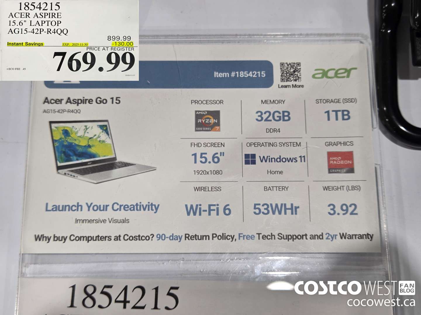 1854215 ACER ASPIRE 15.6