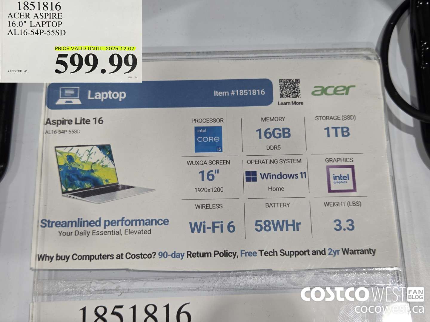 1851816 ACER ASPIRE 16.0