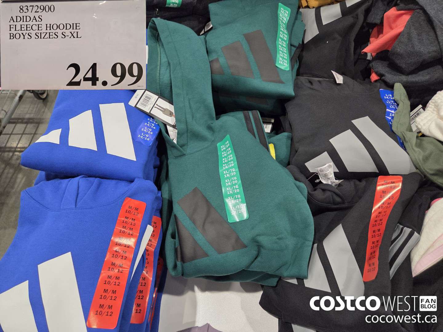 8372900 ADIDAS FLEECE HOODIE BOYS SIZES S-XL $24.99