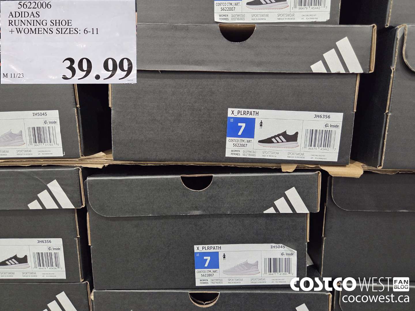 5622006 ADIDAS RUNNING SHOE LADIES SIZES 6-11 $39.99