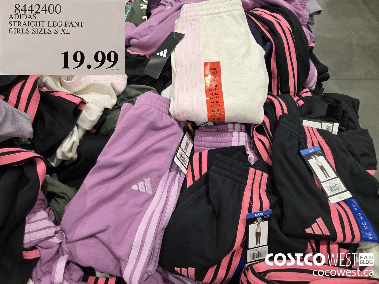 8442400 ADIDAS STRAIGHT LEG PANT GIRLS SIZES S-XL  $19.99