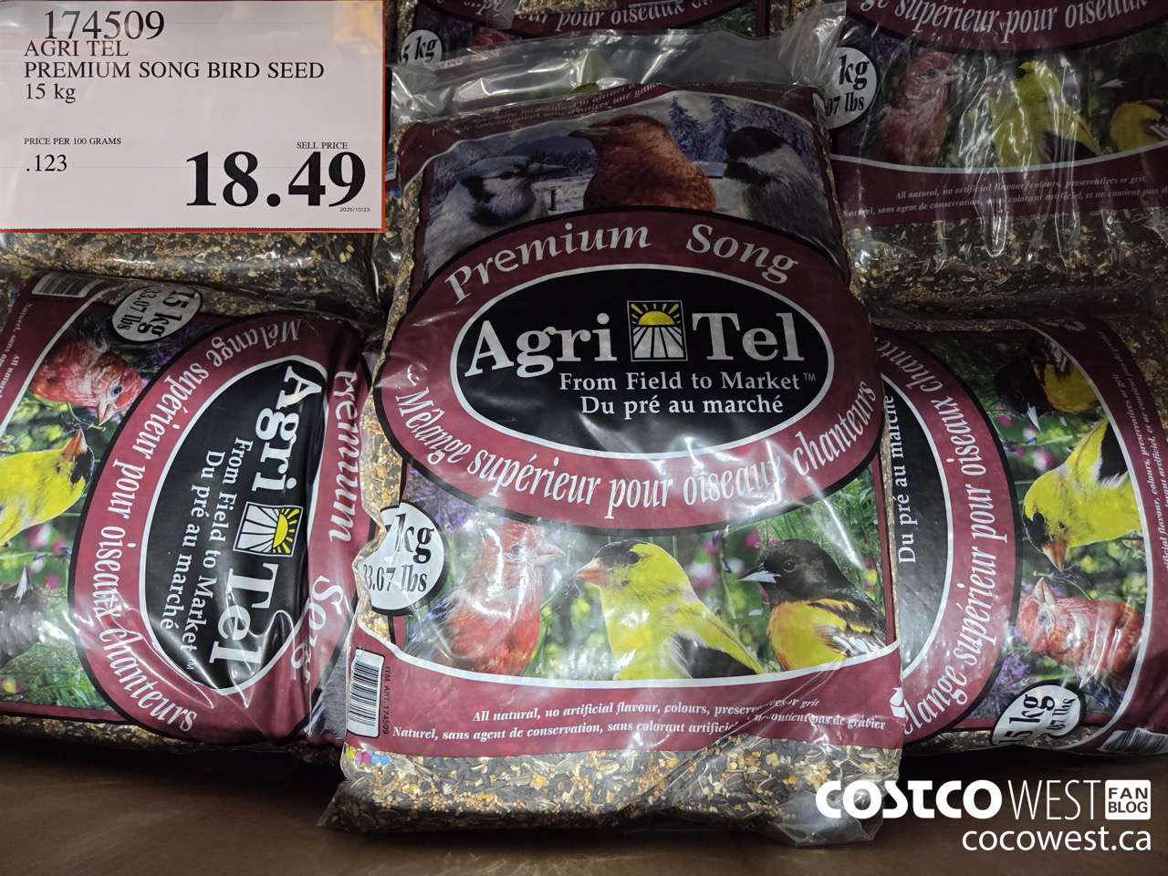 174509 AGRI TEL PREMIUM SON BIRD SEED 15 KG $18.49