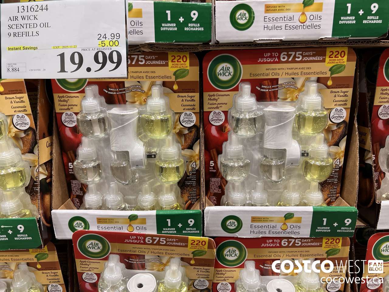 1316244 AIR WICK SCENTED OIL 9 REFILLS ($5.00 INSTANT SAVINGS EXPIRES ON 2025-11-23) $19.99