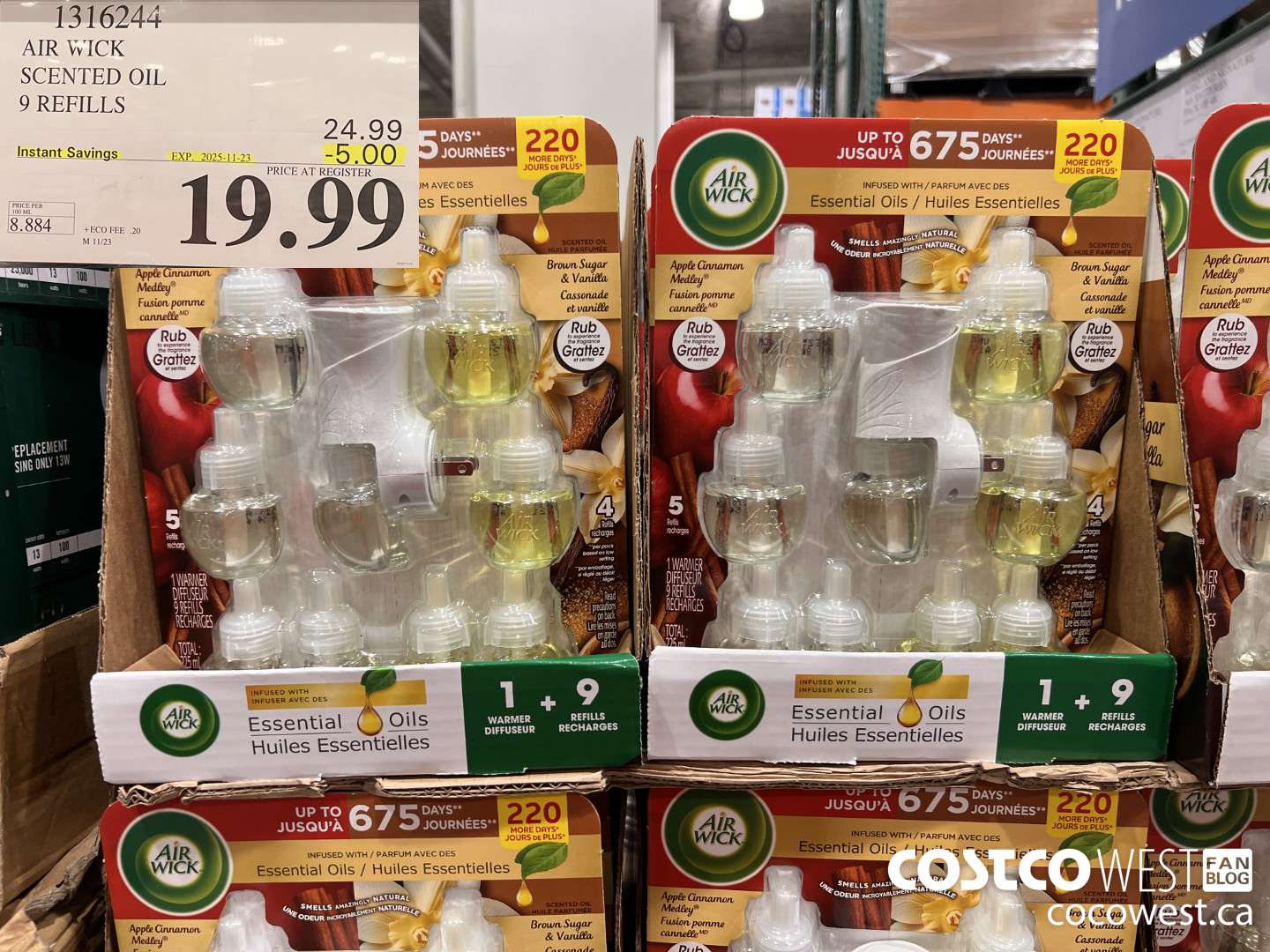 1316244 AIR WICK SCENTED OIL 9 REFILLS ($5.00 INSTANT SAVINGS EXPIRES ON 2025-11-23) $19.99