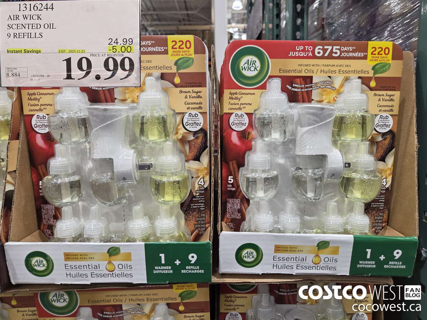 1316244 AIR WICK SCENTED OIL 9 REFILLS ($5.00 INSTANT SAVINGS EXPIRES ON 2025-11-23) $19.99