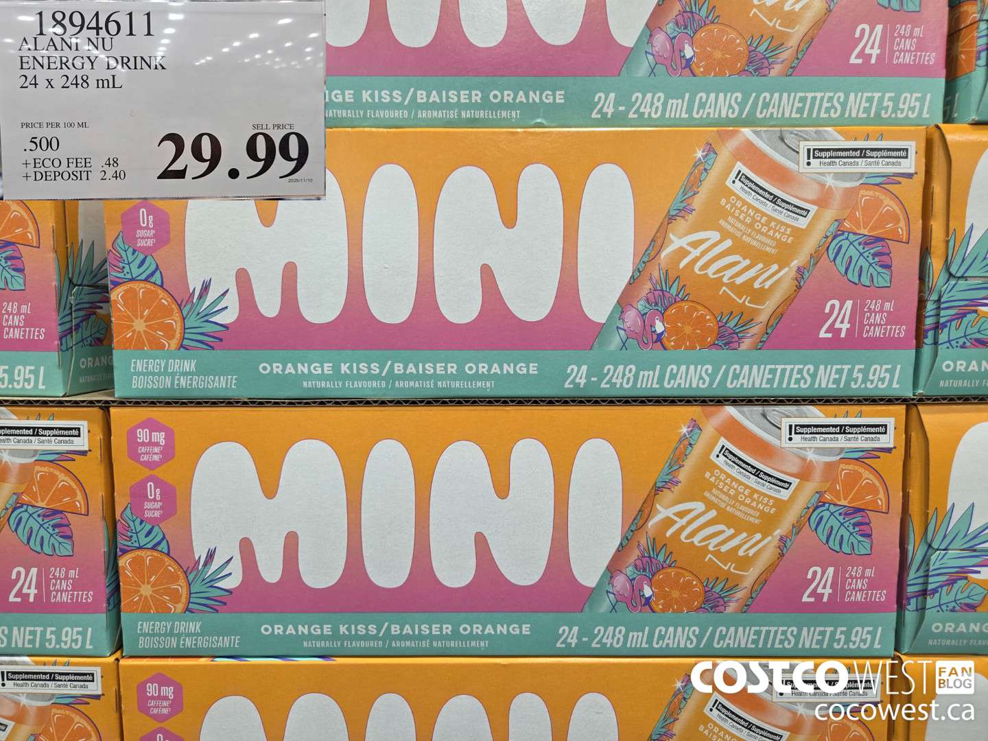 1894611 ALANI NU ENERGY DRINK 24 x 248 mL $29.99