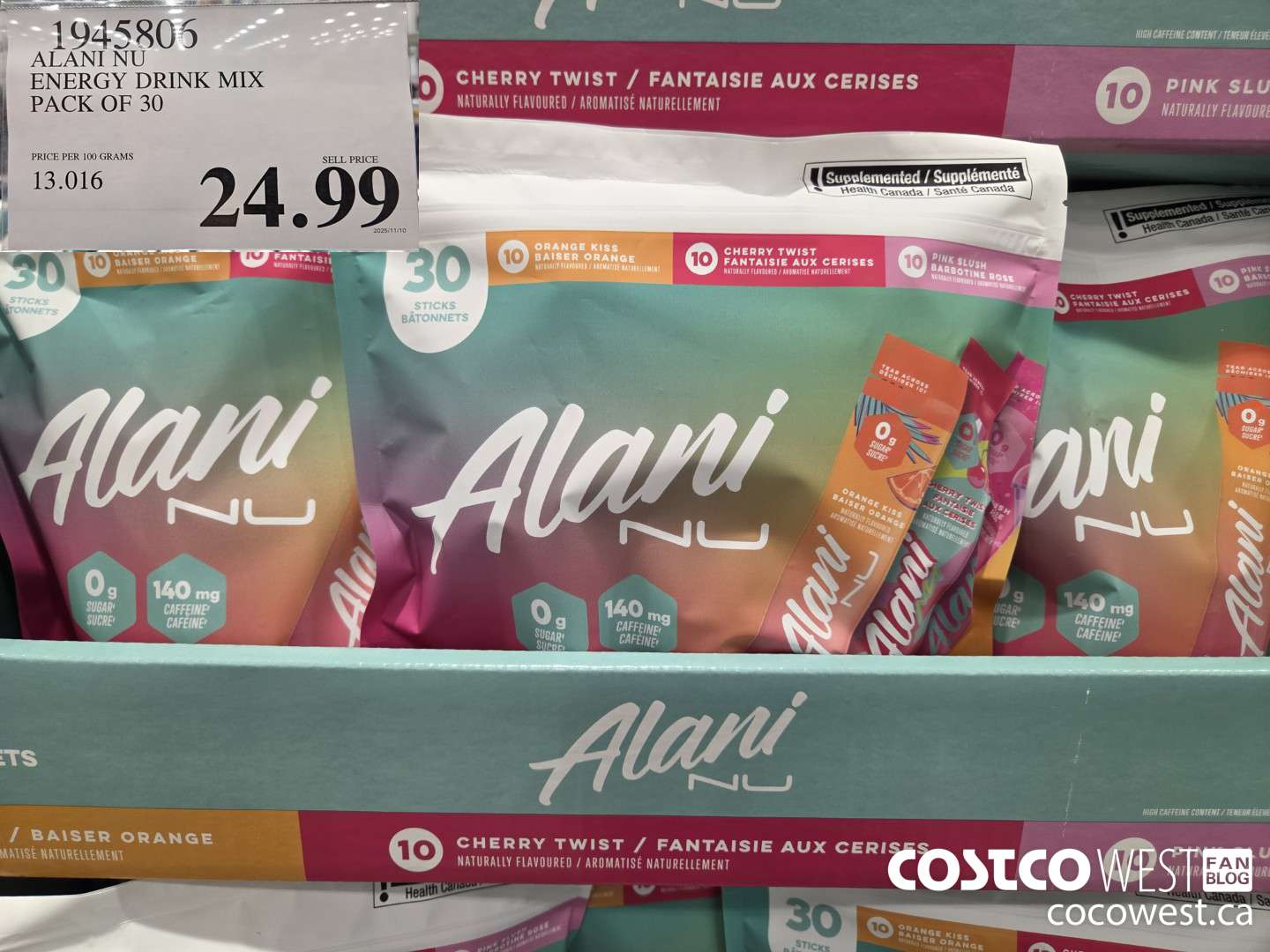 1945805 ALANI NU ENERGY DRINK MIX PACK OF 30 $24.99