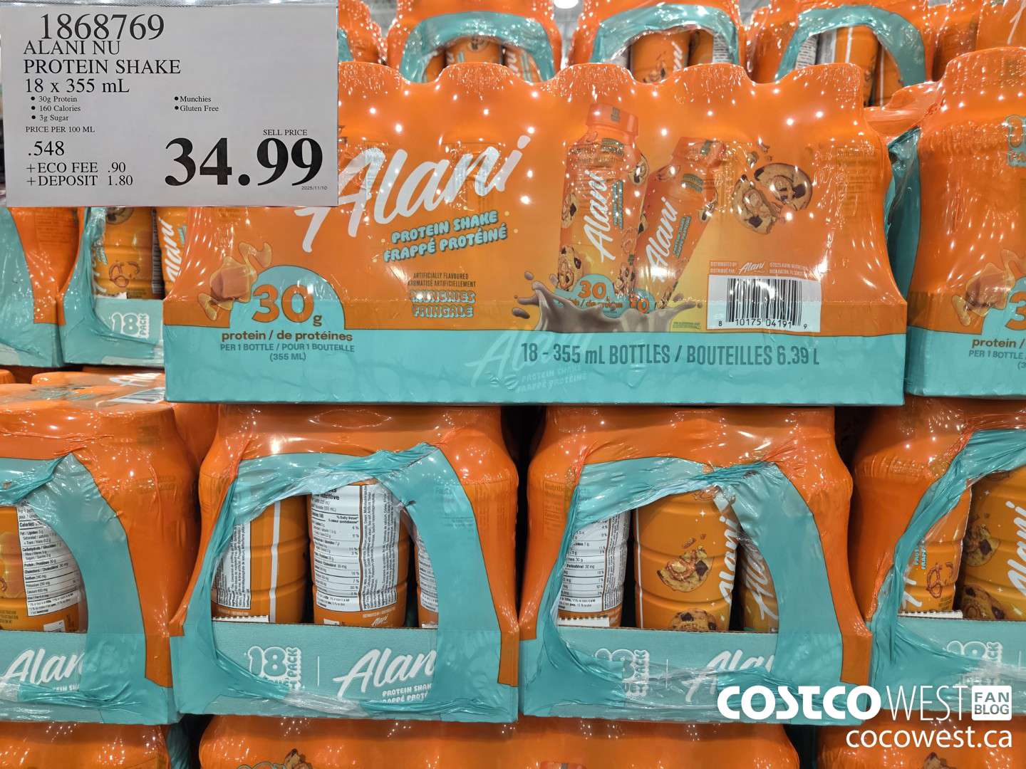 1868769 ALANI NU PROTEIN SHAKE 13 x 305 mL $34.99