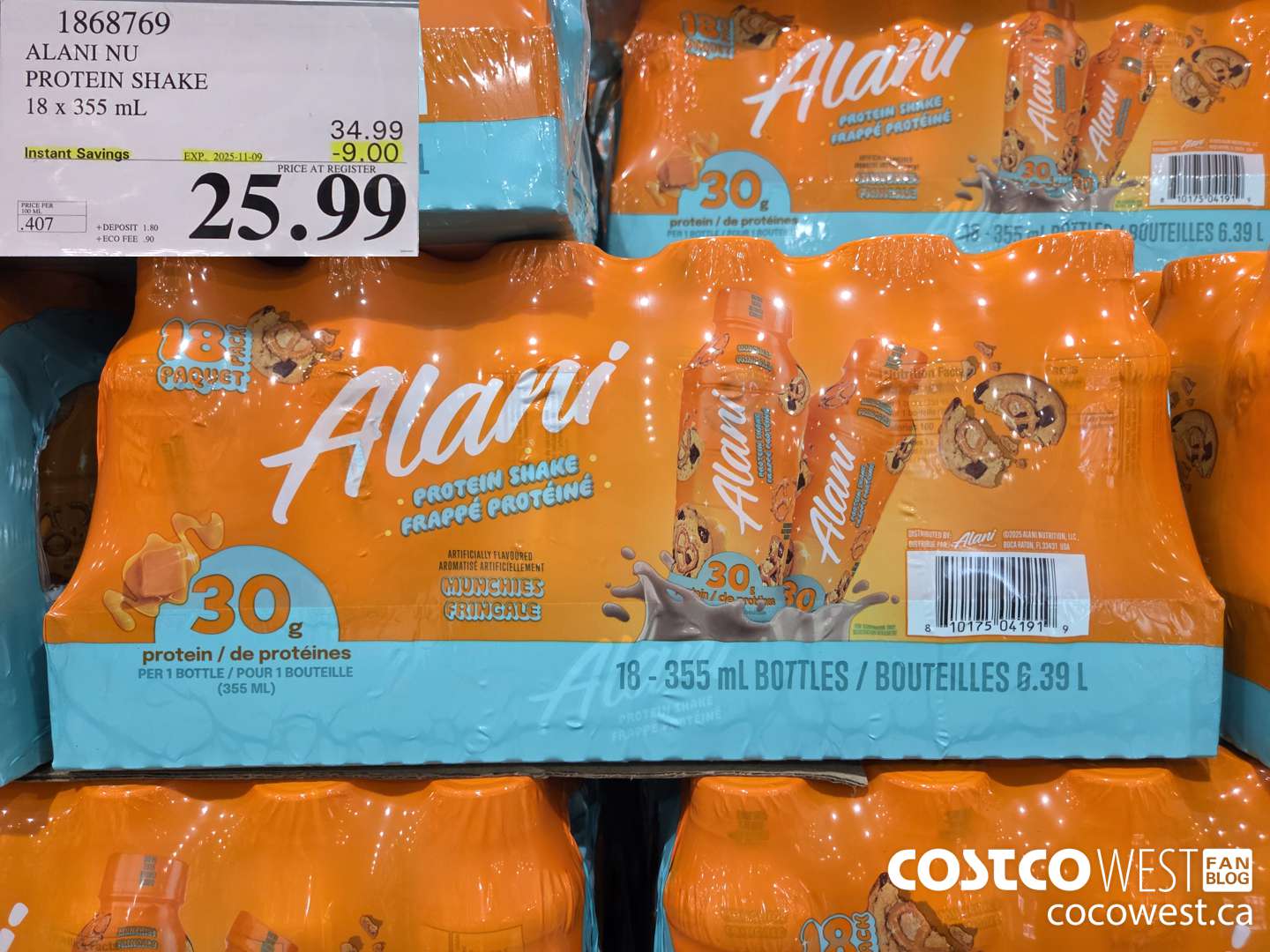 1868769 ALANI NU PROTEIN SHAKE 18 X 355ML ($9.00 INSTANT SAVINGS EXPIRES ON 2025-11-09) $25.99