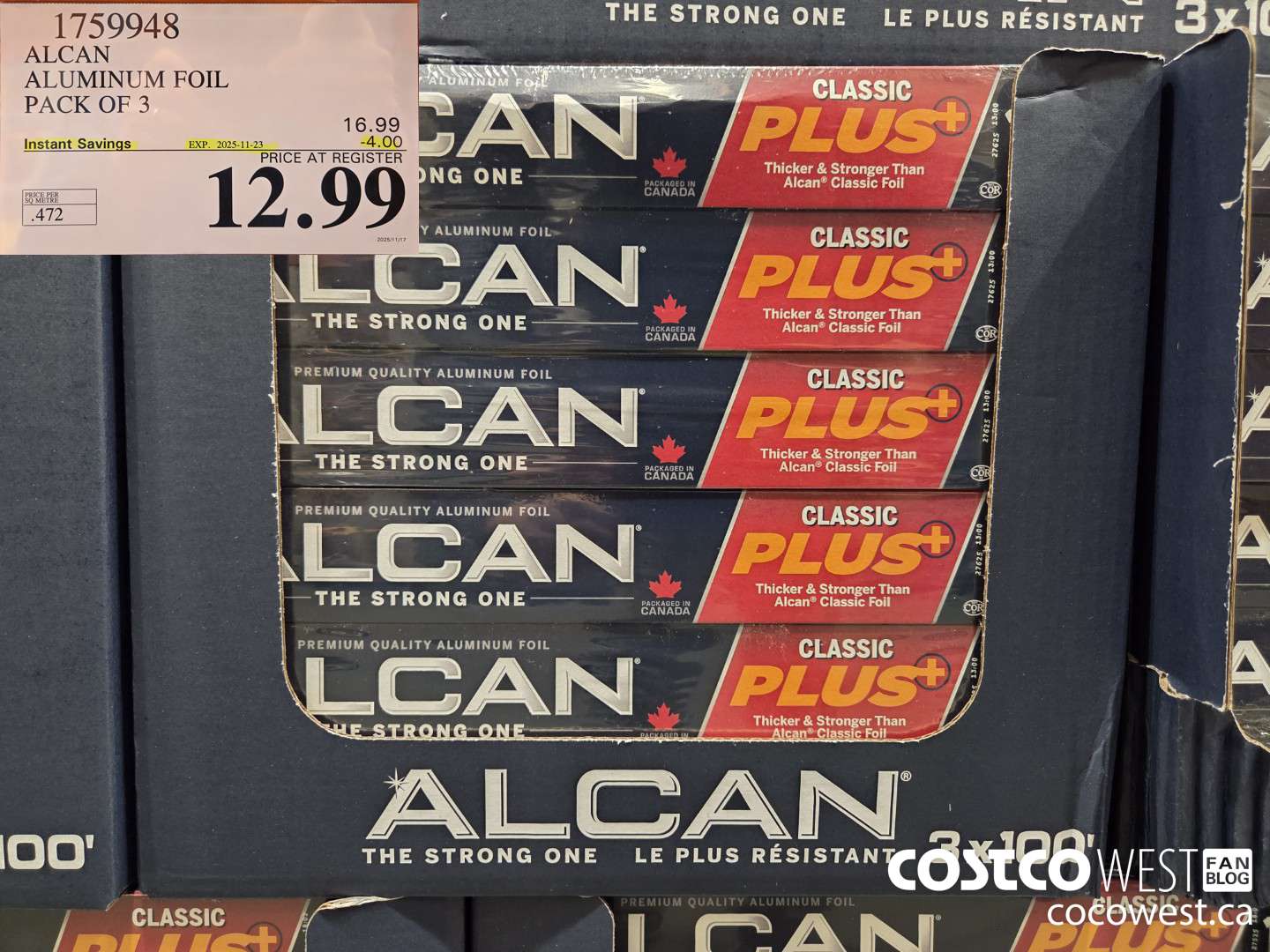 1759948 ALCAN ALUMINUM FOIL PACK OF 3 ($4.00 INSTANT SAVINGS EXPIRES ON 2025-11-23) $12.99