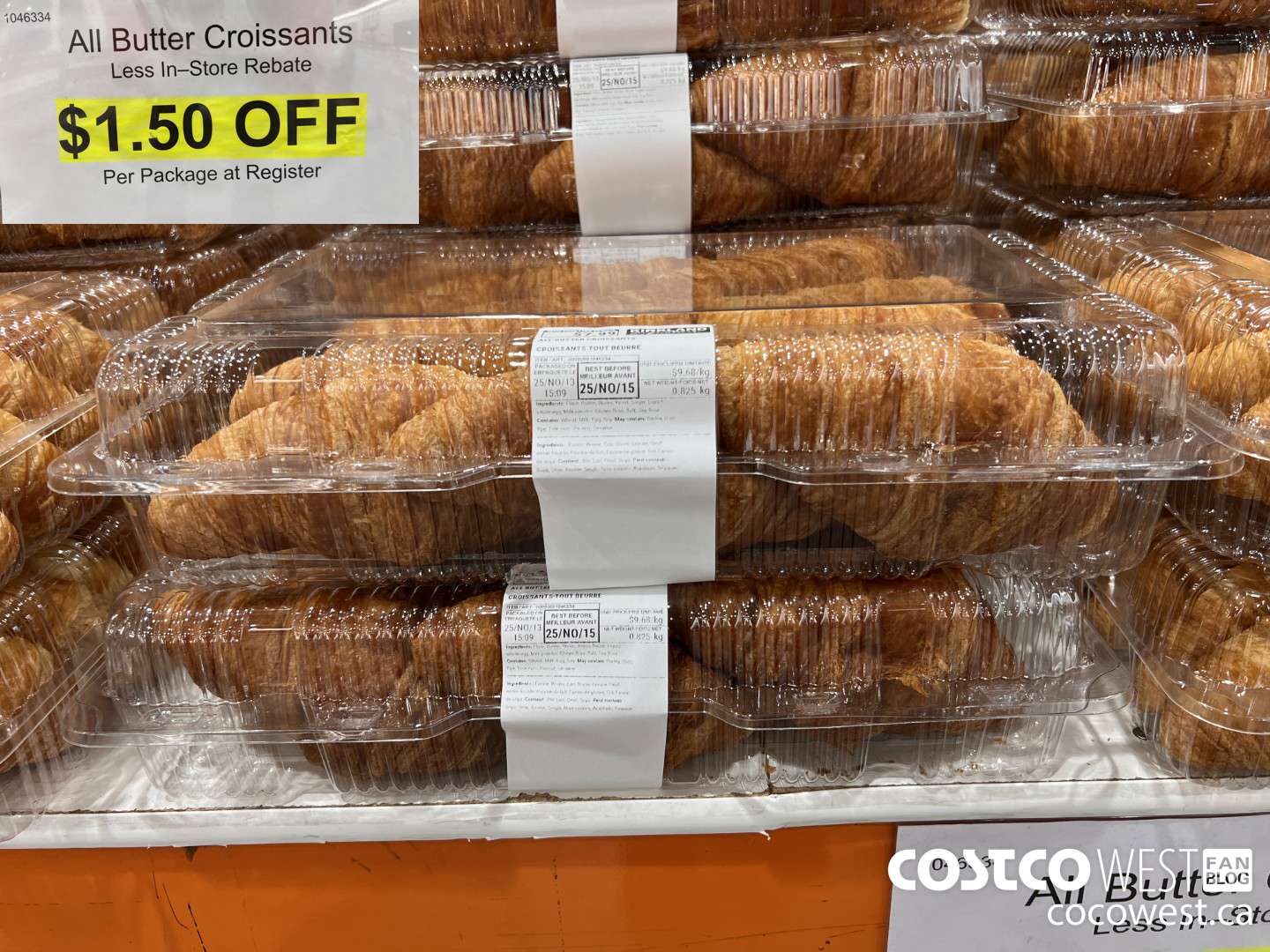 1046334 ALL BUTTER CROISSANTS ($1.50 INSTANT SAVINGS)