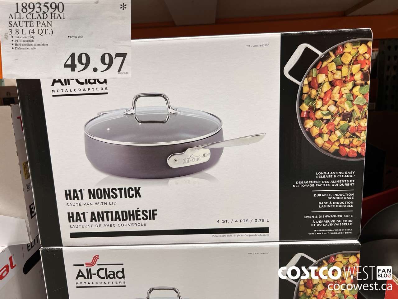 1893590 ALL CLAD HA1 SAUTE PAN 3.8L (4QT) $49.97