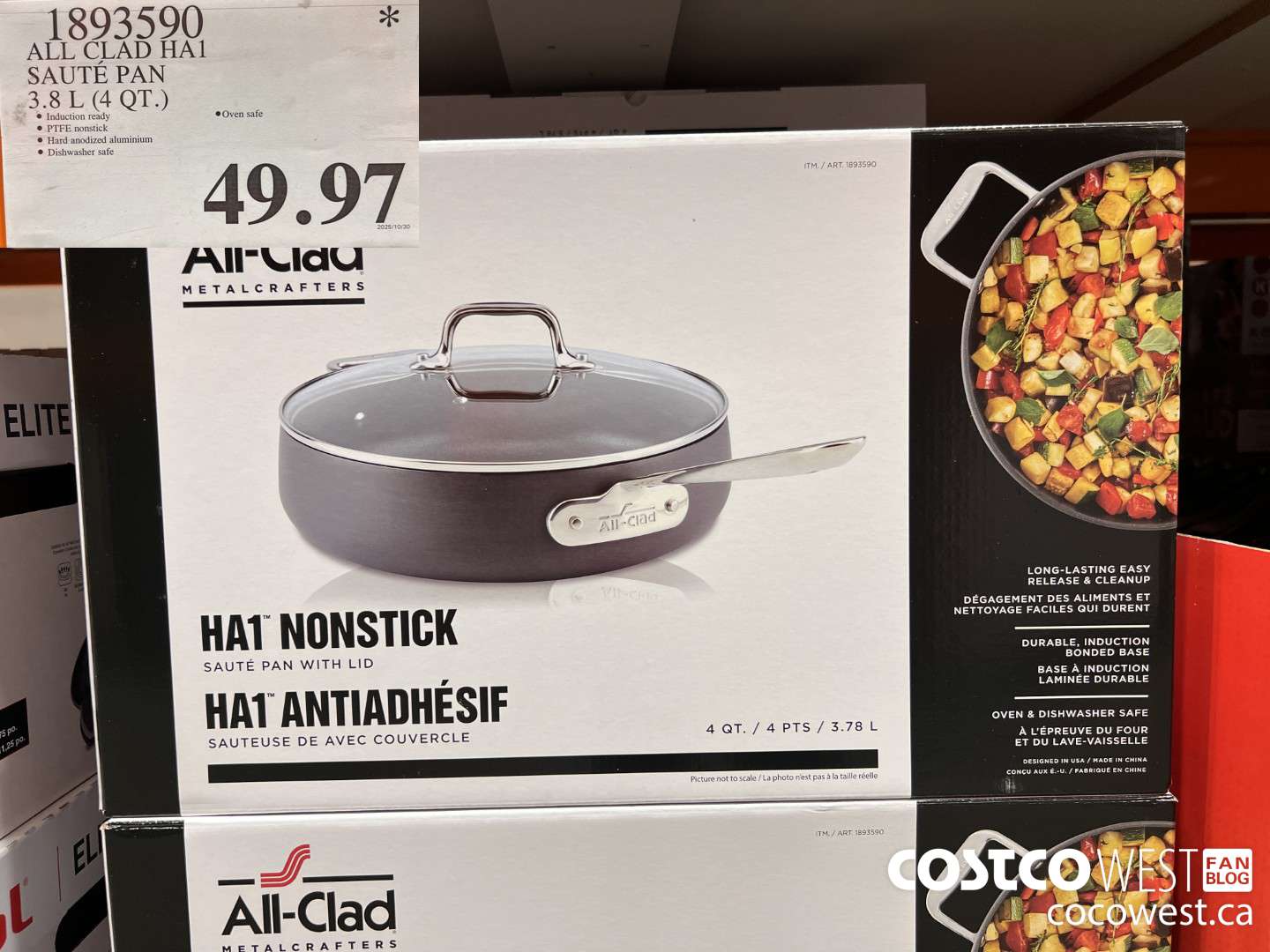 1893590 ALL CLAD HA1 SAUTE PAN 3.8L (4QT) $49.97