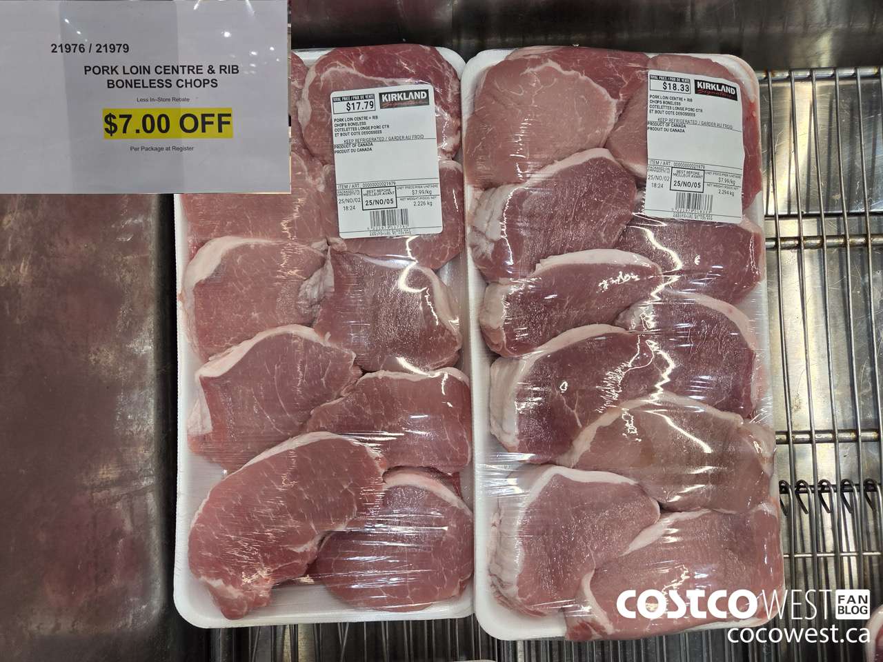 21976 (ALSO 21979) PORK LOIN CENTRE + RIB CHOPS BONELESS ($7.00 INSTANT SAVINGS)