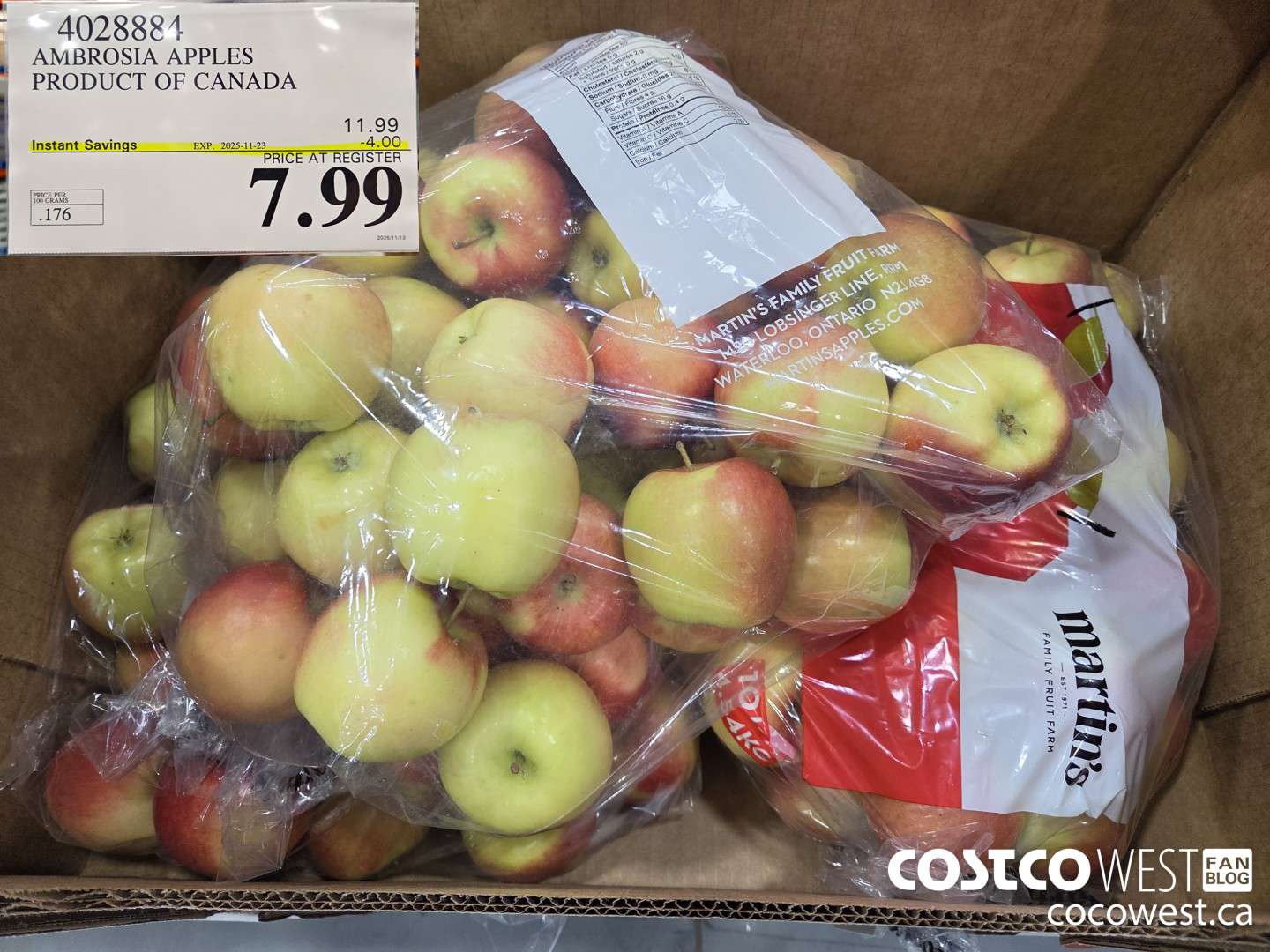 4028884 AMBROSIA APPLES PRODUCT OF CANADA ($4.00 INSTANT SAVINGS EXPIRES ON 2025-11-23) $7.99