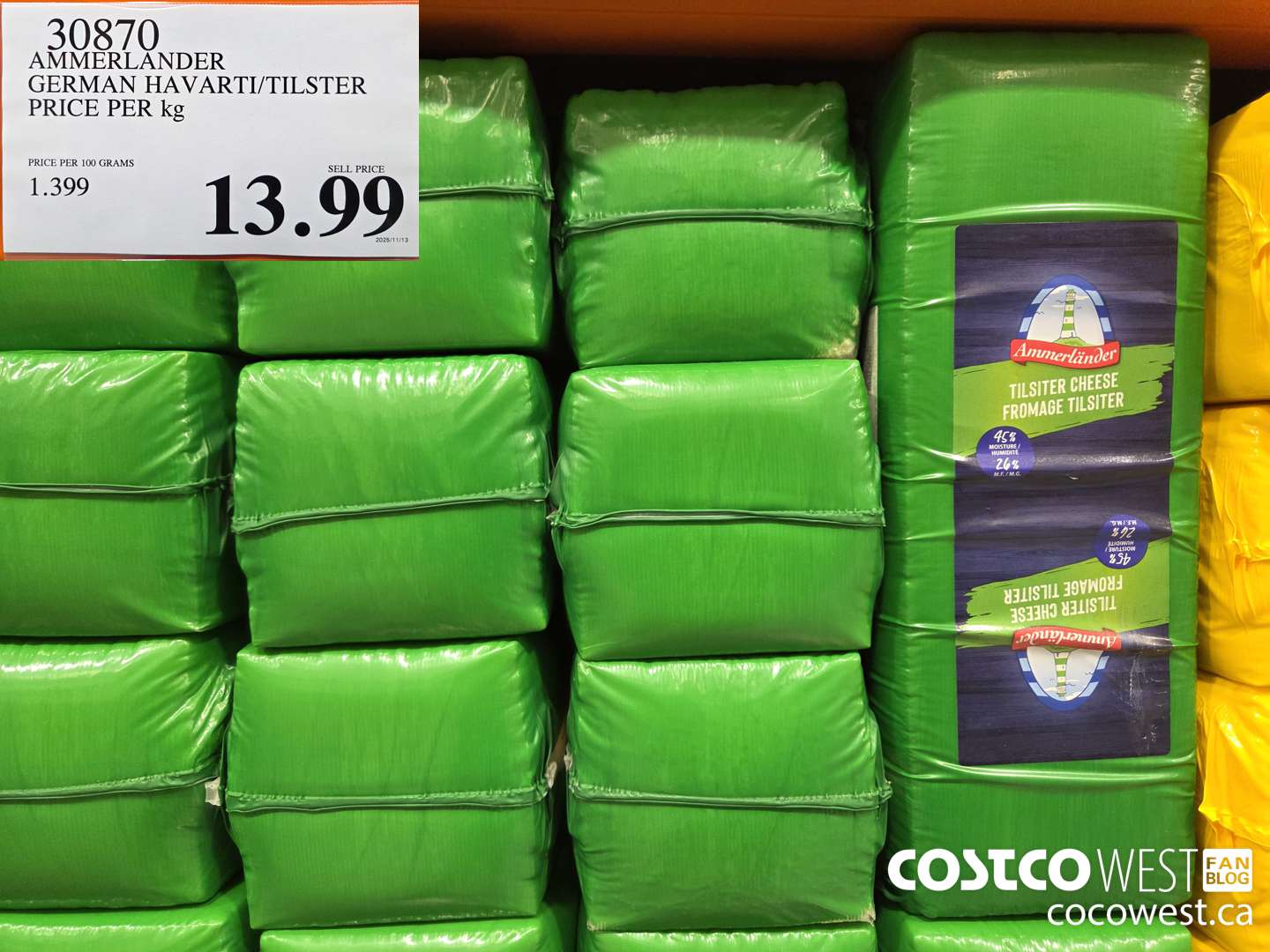 30870 AMMERLANDER GERMAN HAVARTI/TILSTER PRICE PER kg $13.99