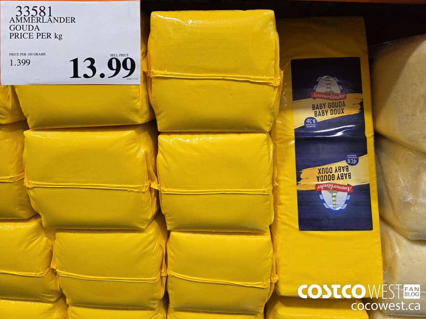 33581 AMMERLANDER GOUDA PRICE PER kg $13.99