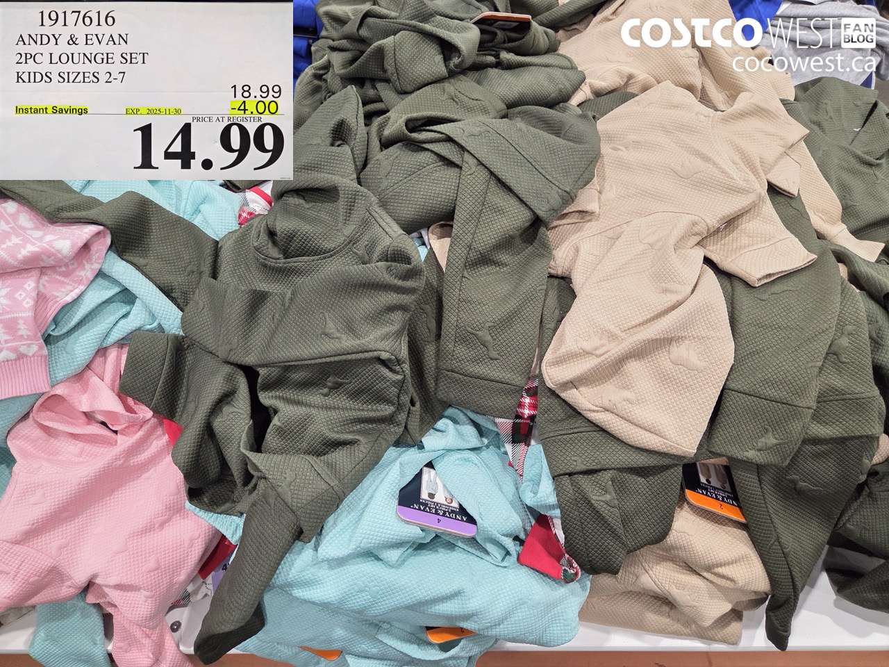 1917616 ANDY & EVAN 2PC LOUNGE SET KIDS SIZES 2-7 ($4.00 INSTANT SAVINGS EXPIRES ON 2025-11-30) $14.99