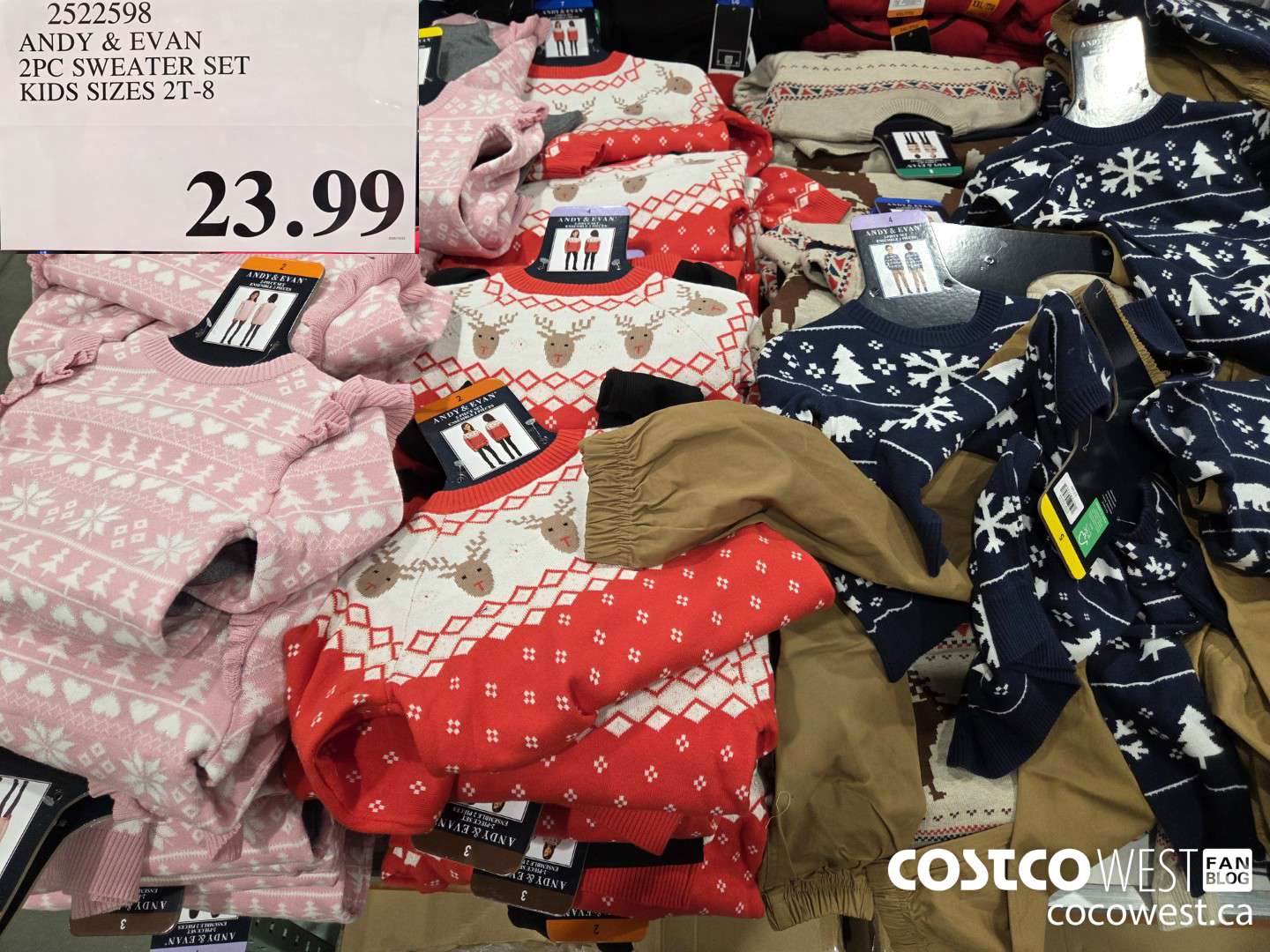 2522598 ANDY & EVAN 2PC SWEATER SET KIDS SIZES 2T-8 $23.99