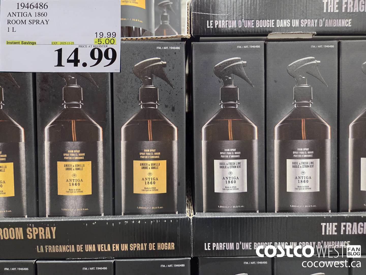 1946486 ANTIGA 1850 ROOM SPRAY 1L ($5.00 INSTANT SAVINGS EXPIRES ON 2025-11-23) $14.99