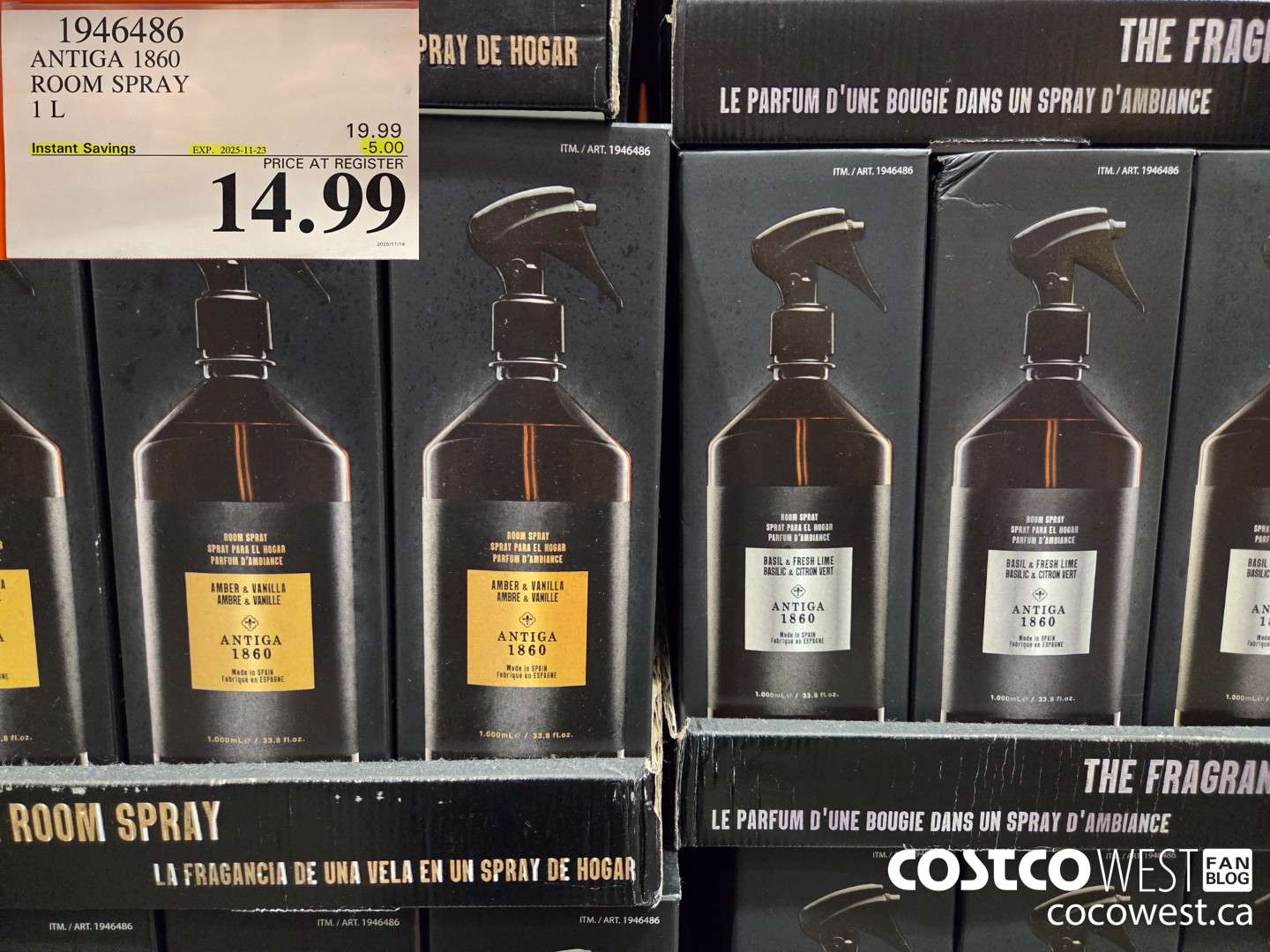 1946486 ANTIGA 1850 ROOM SPRAY 1L ($5.00 INSTANT SAVINGS EXPIRES ON 2025-11-23) $14.99