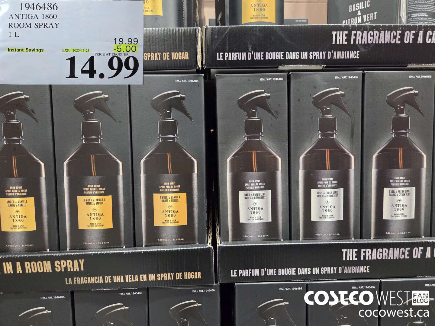 1946486 ANTIGA 1850 ROOM SPRAY 1L ($5.00 INSTANT SAVINGS EXPIRES ON 2025-11-23) $14.99