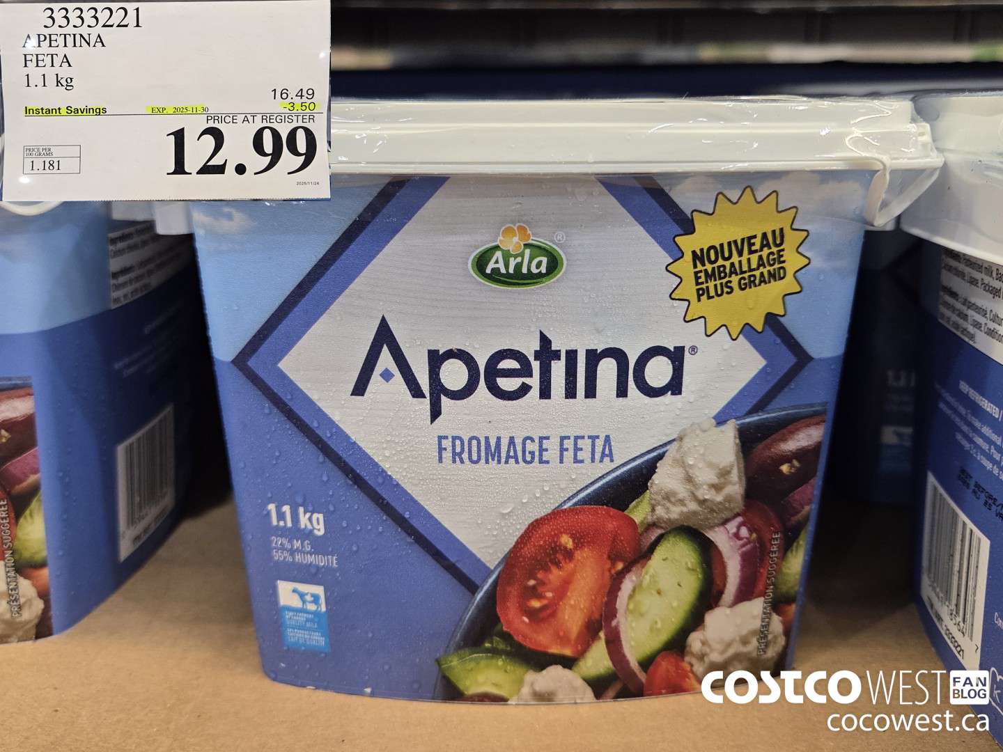 3333221 APETINA FETA 1.1KG ($3.50 INSTANT SAVINGS EXPIRES ON 2025-11-30) $12.99
