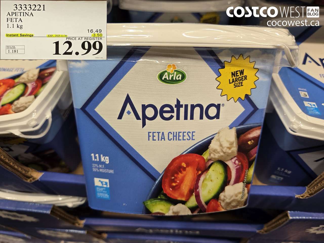 3333221 APETINA FETA 1.1KG ($3.50 INSTANT SAVINGS EXPIRES ON 2025-11-30) $12.99