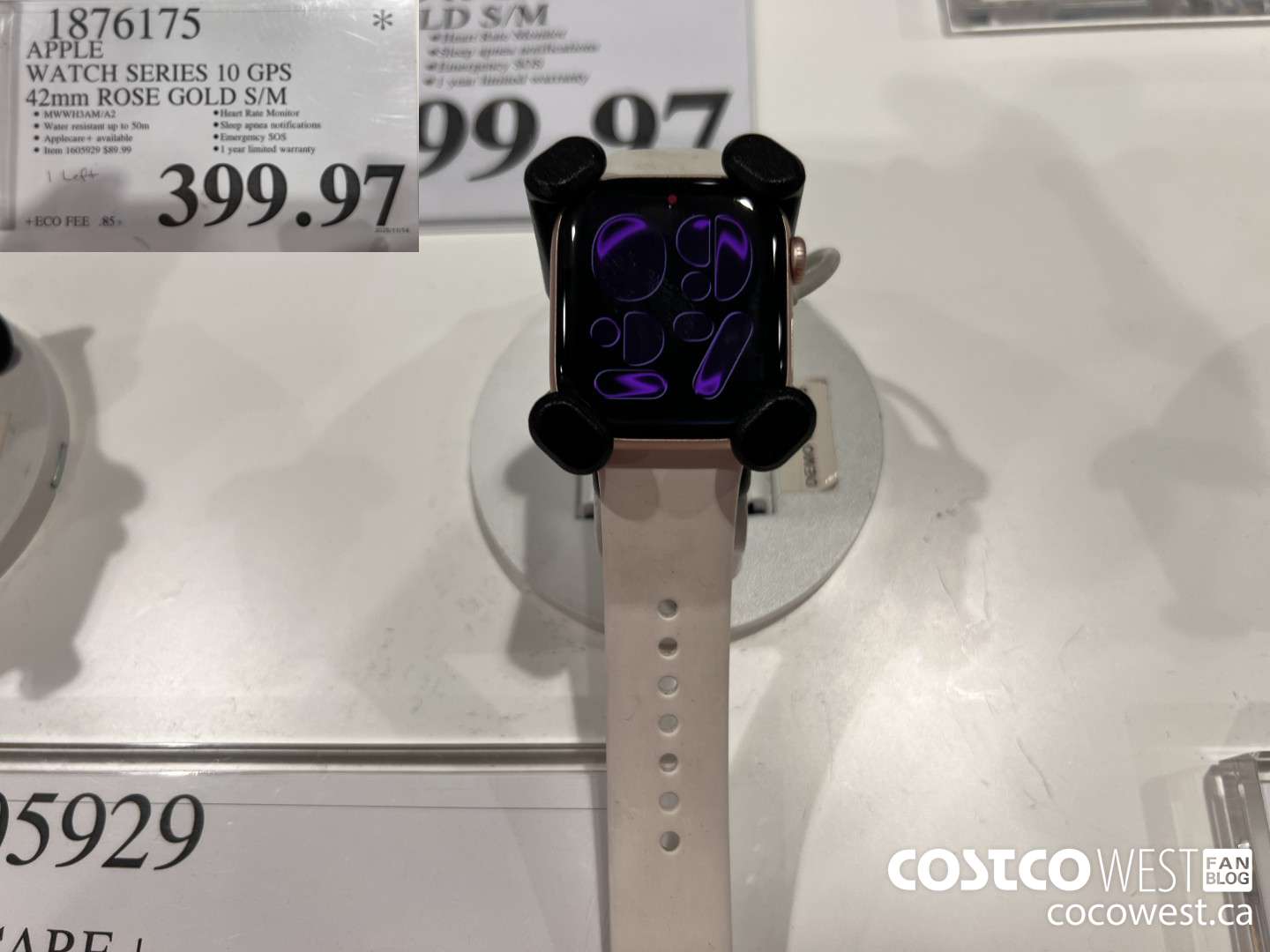 1876175 APPLE WATCH SERIES 10 GPS 42MM ROSE GOLD S/M $399.97