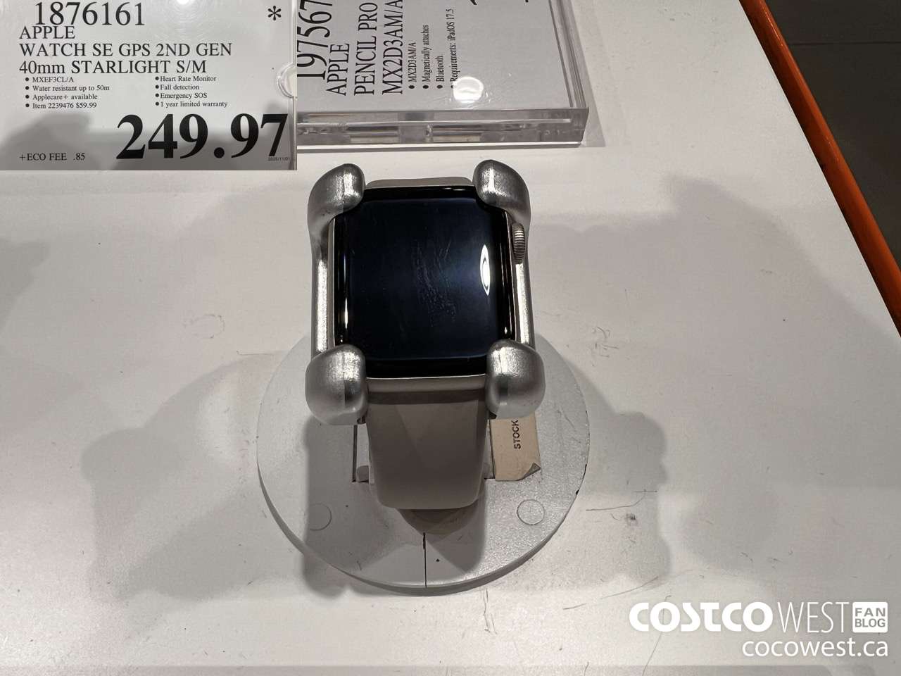 1876161 APPLE WATCH SE GPS 2ND GEN 40MM STARLIGHT S/M $249.97