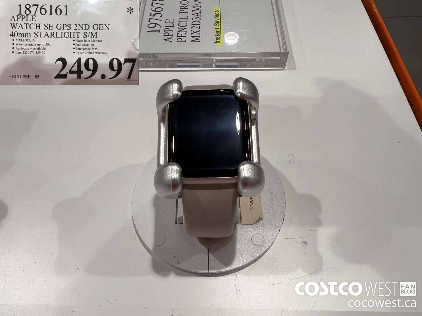 1876161 APPLE WATCH SE GPS 2ND GEN 40MM STARLIGHT S/M $249.97