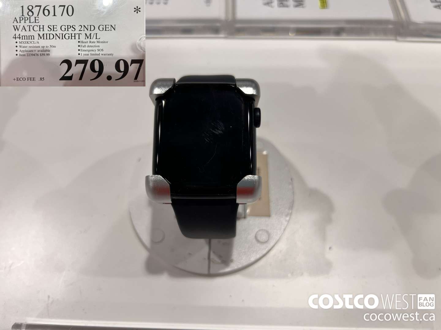 1876170 APPLE WATCH SE GPS 2ND GEN 44MM MIDNIGHT M/L $279.97