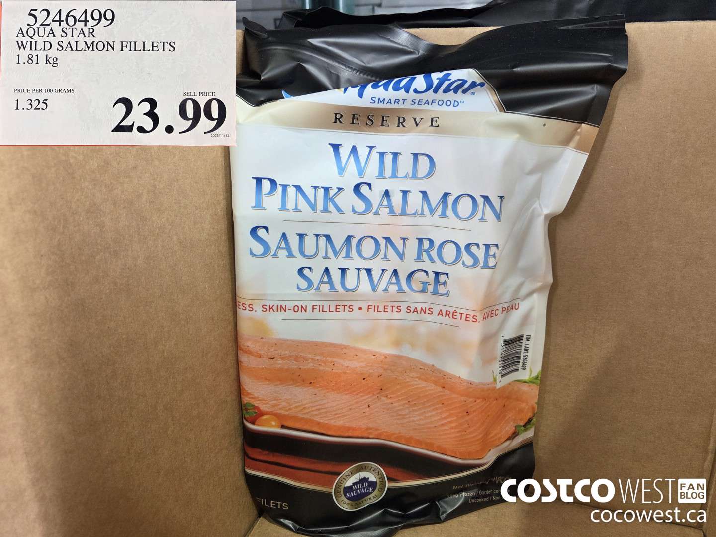 5246499 AQUA STAR WILD SALMON FILLETS 1.81 kg $23.99