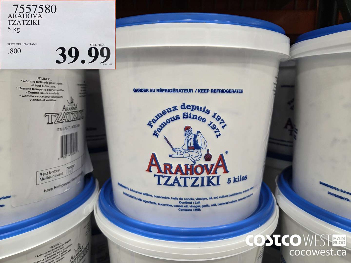 7557580 ARAHOVA TZATZIKI 5 kg $39.99