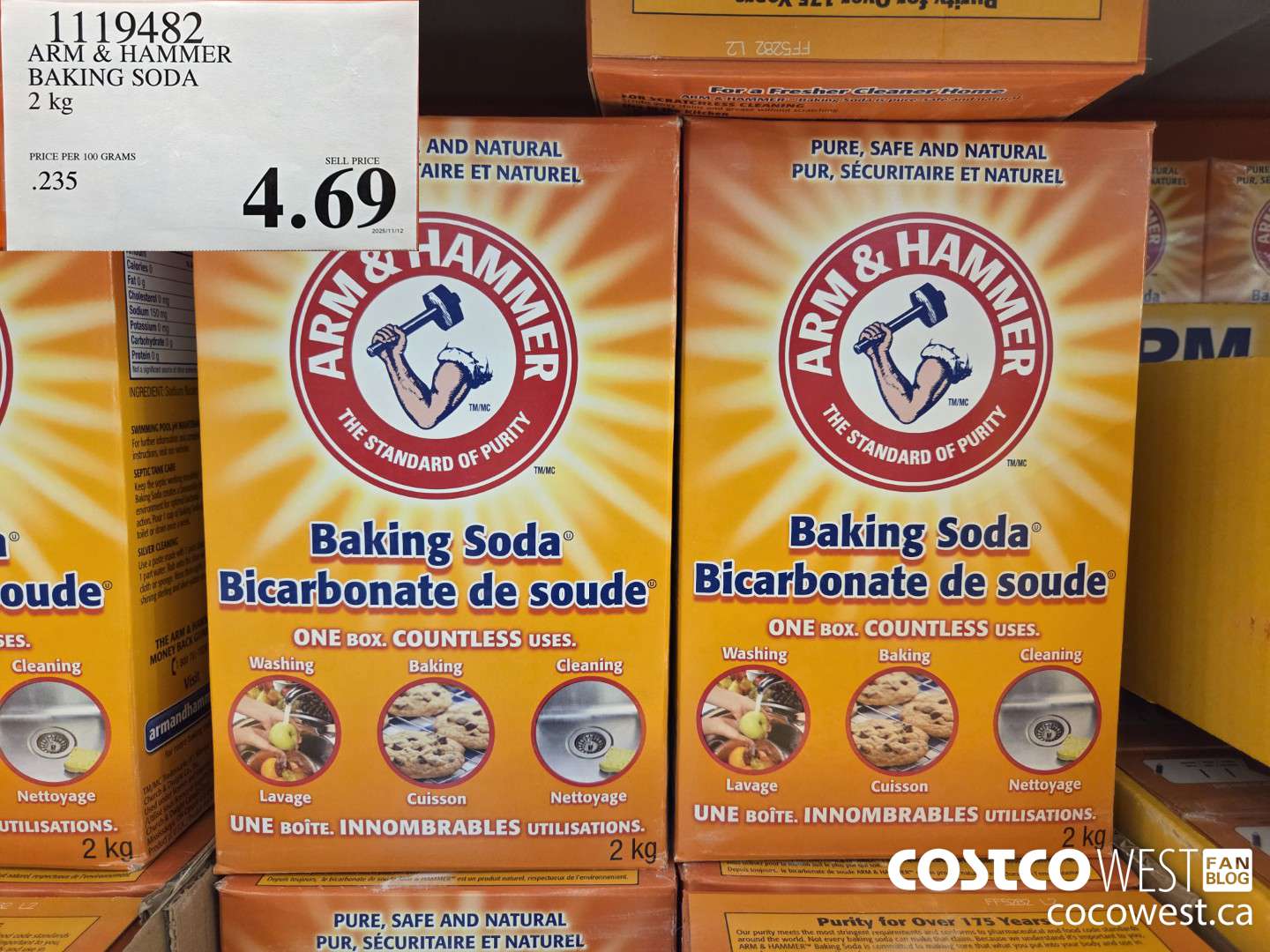 1119482 ARM & HAMMER BAKING SODA 2 kg $4.69