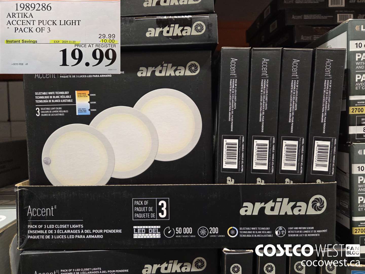 1989286 ARTIKA ACCENT PUCK LIGHT PACK OF 3 ($10.00 INSTANT SAVINGS EXPIRES ON 2025-11-23) $19.99