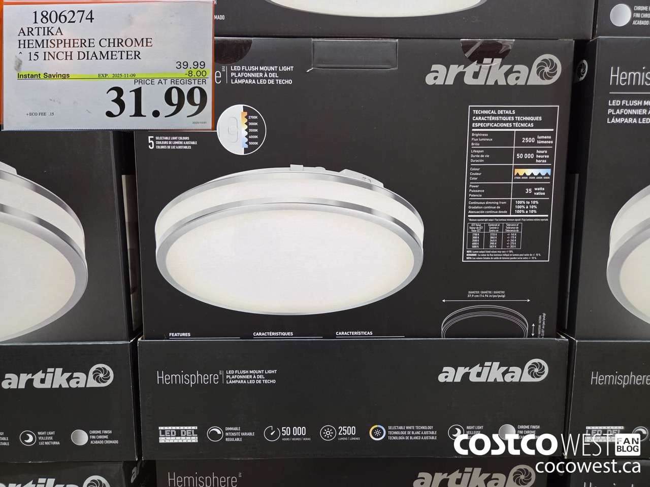 1806274 ARTIKA HEMISPHERE CHROME 15 INCH DIAMETER ($8.00 INSTANT SAVINGS EXPIRES ON 2025-11-09) $31.99