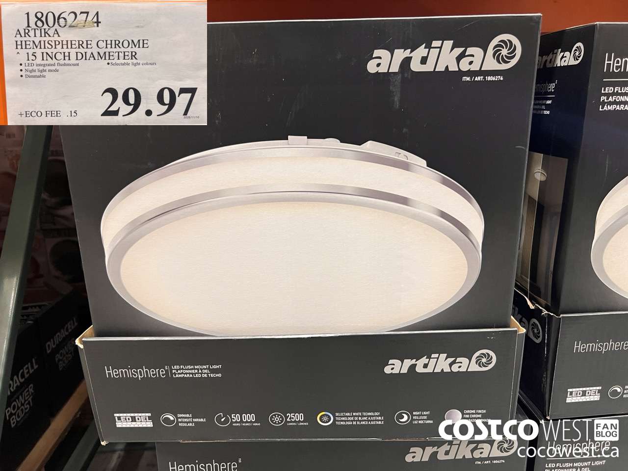 1806274 ARTIKA HEMISPHERE CHROME 15 INCH DIAMETER $29.97