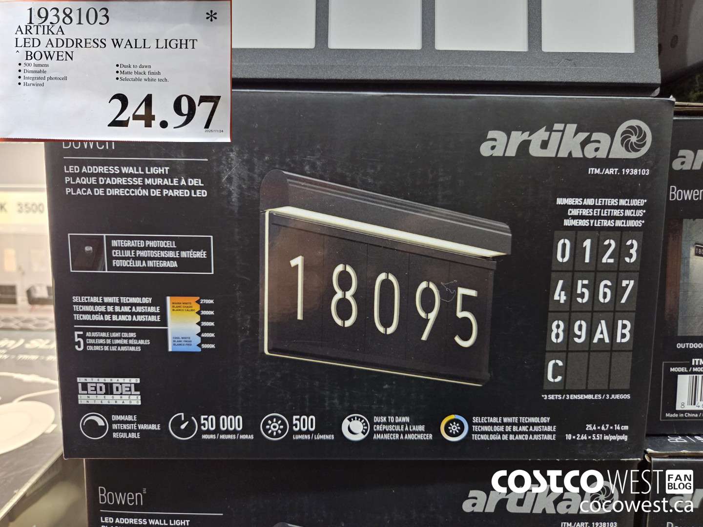 1938103 ARTIKA LED ADDRESS WALL LIGHT BOWEN $24.97