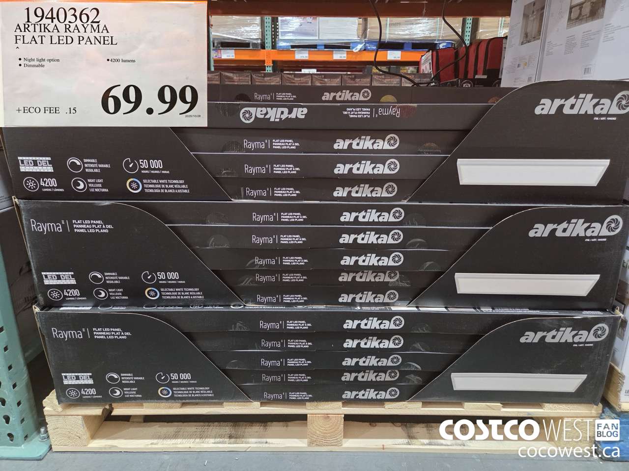 1940362 ARTIKA RAYMA FLAT LED PANEL $69.99