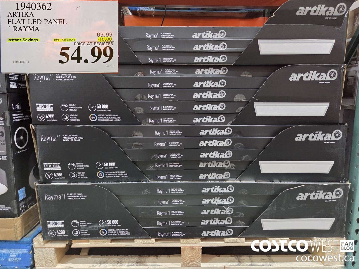 1940362 ARTIKA RAYMA FLAT LED PANEL ($15.00 INSTANT SAVINGS EXPIRES ON 2025-12-21) $54.99