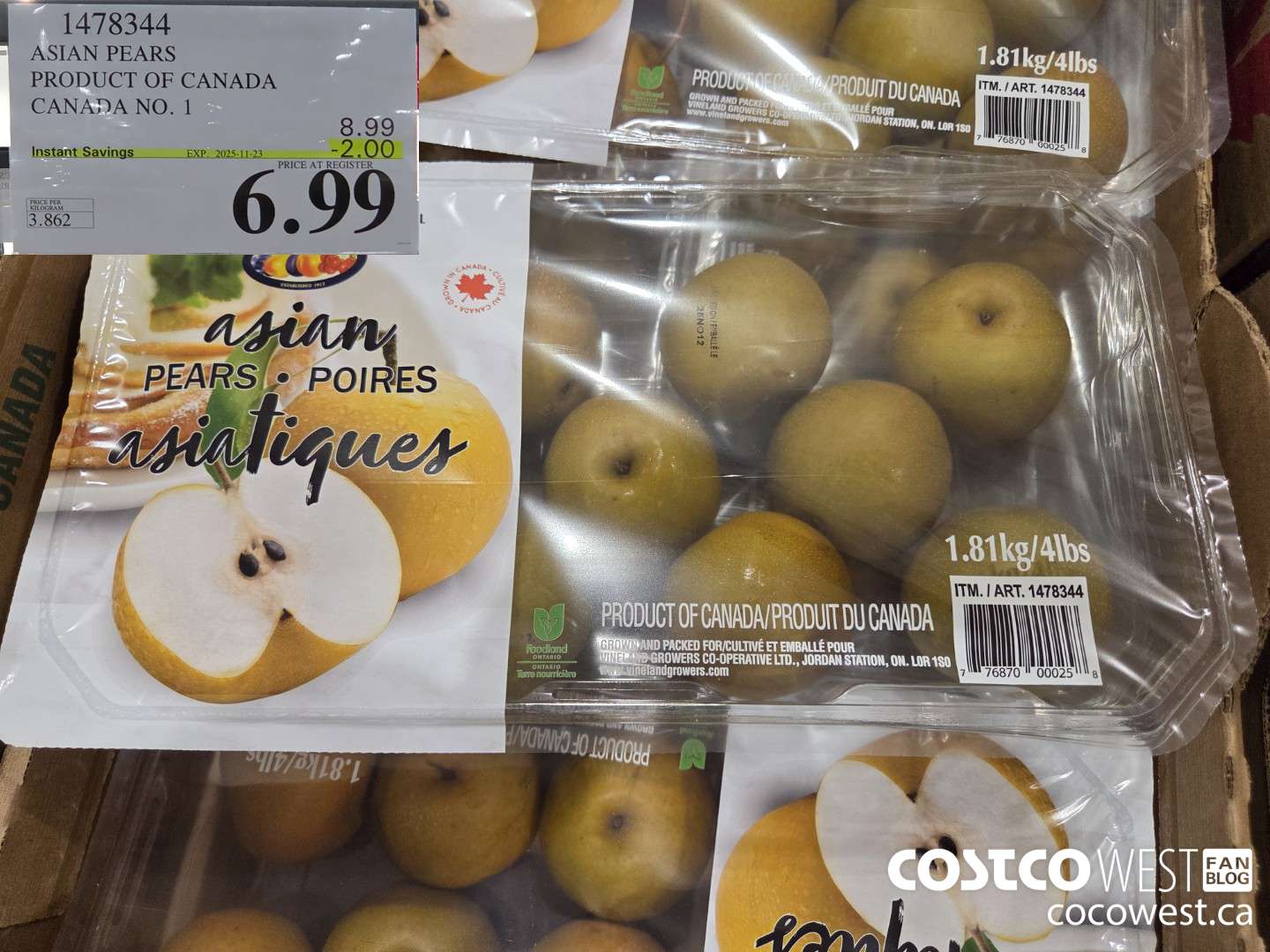 1478344 ASIAN PEARS PRODUCT OF CANADA CANADA NO 1 ($2.00 INSTANT SAVINGS EXPIRES ON 2025-11-23) $6.99