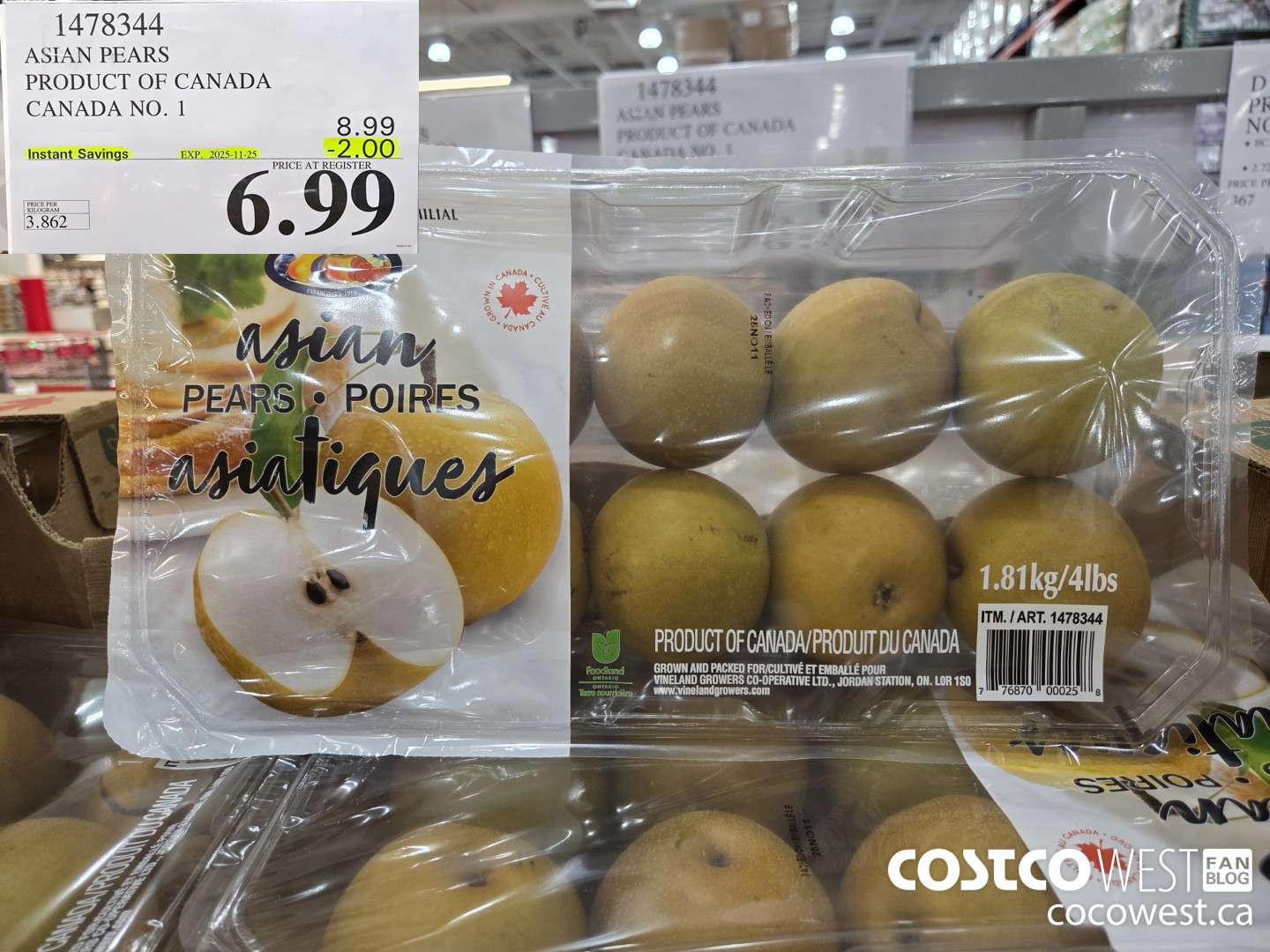 1478344 ASIAN PEARS PRODUCT OF CANADA CANADA NO 1 ($2.00 INSTANT SAVINGS EXPIRES ON 2025-11-25) $6.99