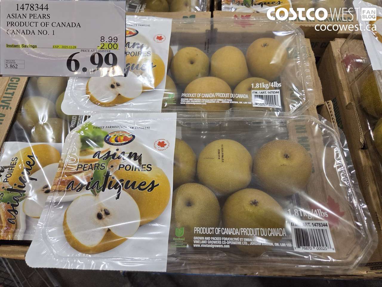 1478344 ASIAN PEARS PRODUCT OF CANADA CANADA NO 1 ($2.00 INSTANT SAVINGS EXPIRES ON 2025-11-28) $6.99