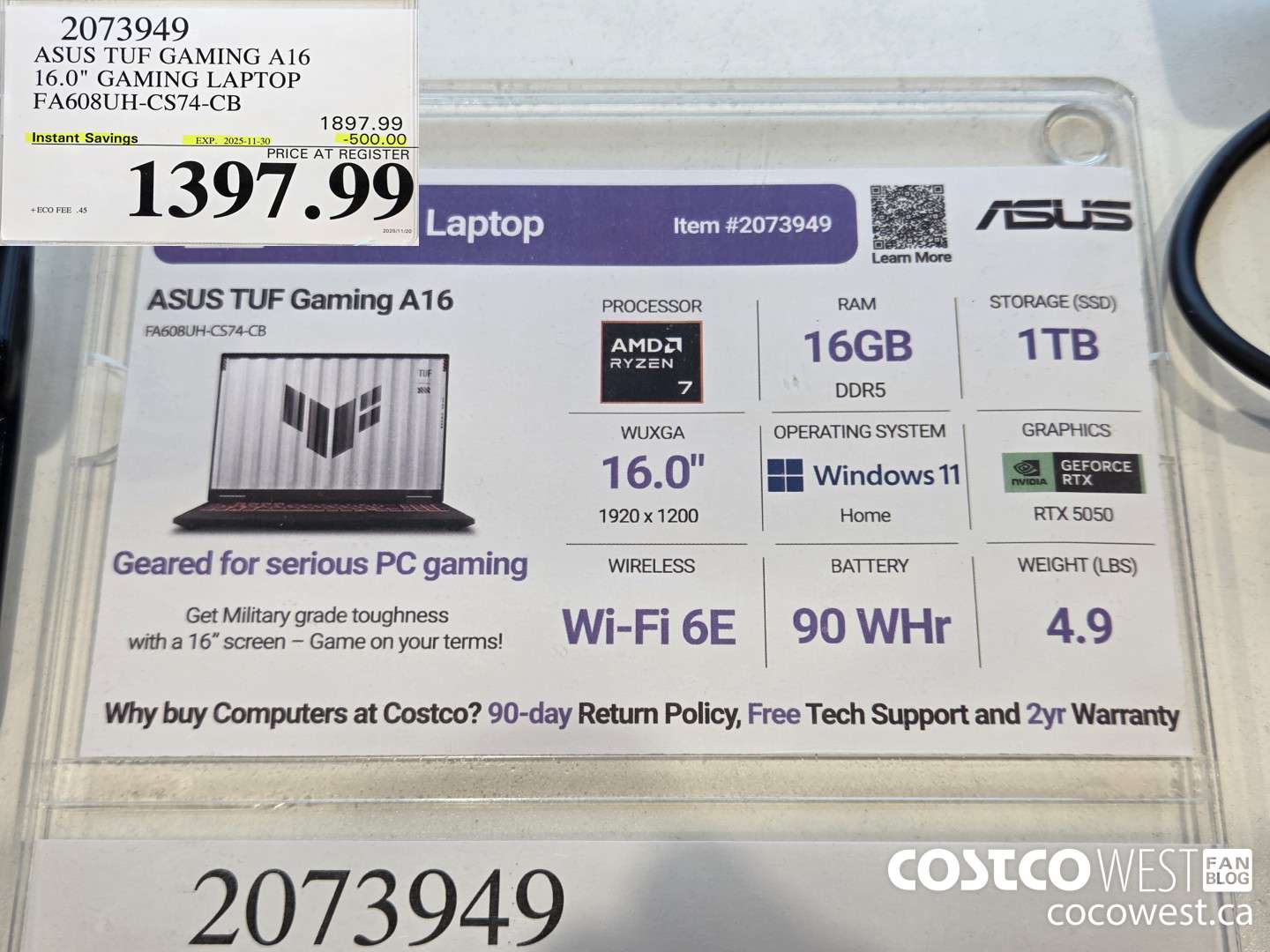 2073949 ASUS TUF GAMING A16 16.0