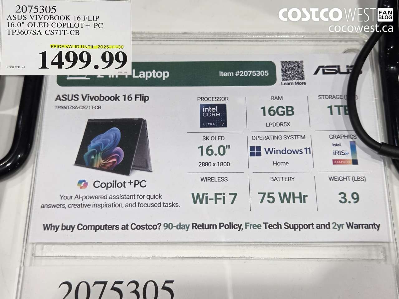 2075305 ASUS VIVOBOOK 16 FLIP 16.0