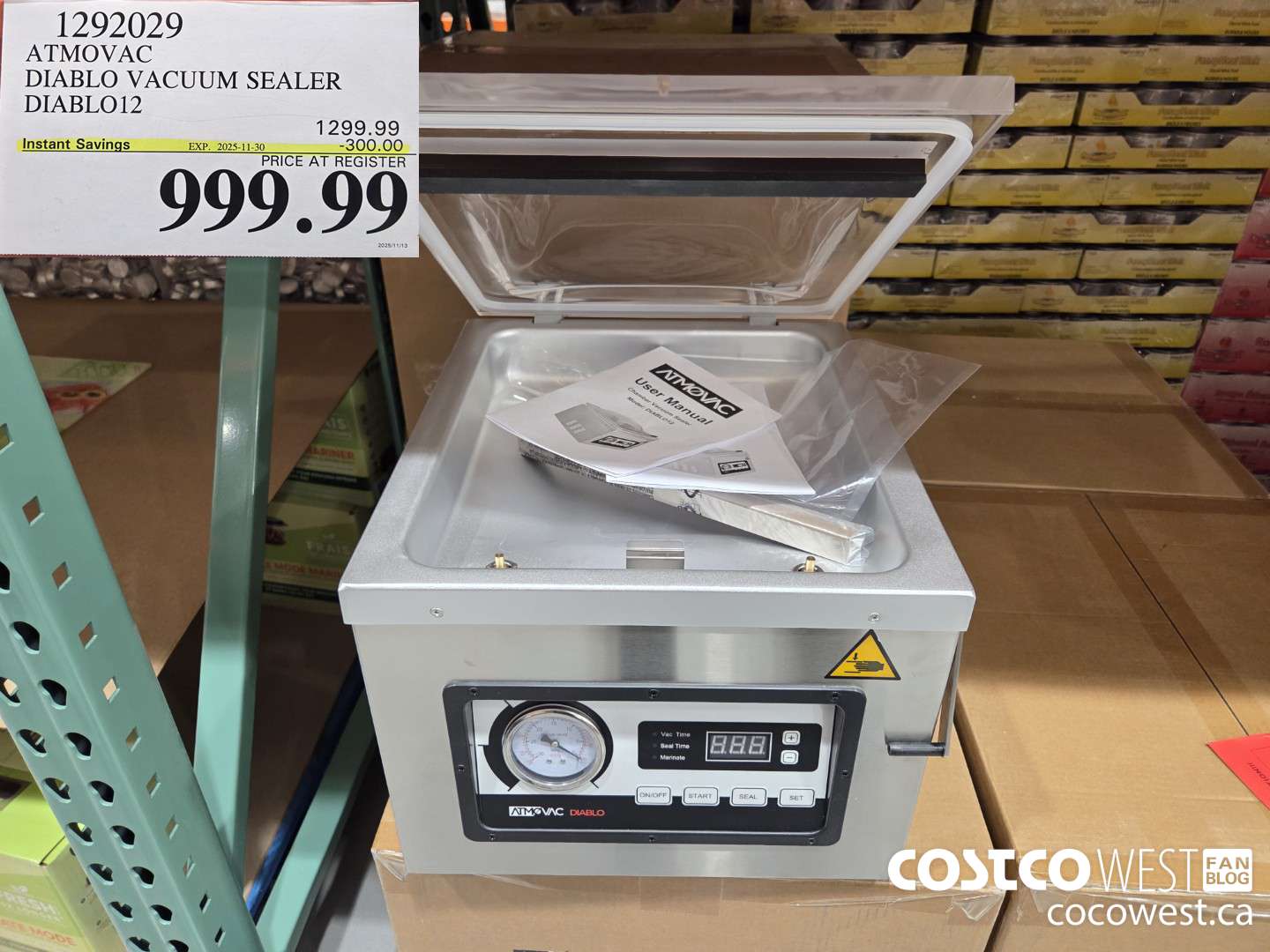1292029 ATMOVAC DIABLO VACUUM SEALER DIABLO12 ($300.00 INSTANT SAVINGS EXPIRES ON 2025-11-30) $999.99