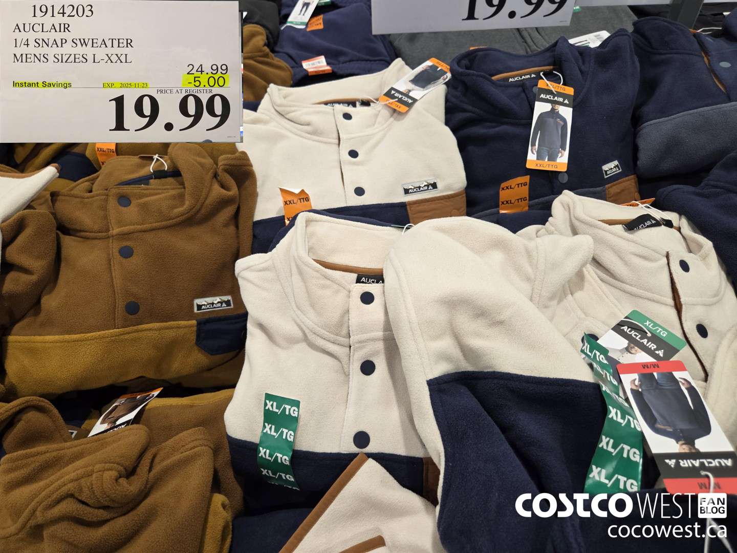 1914203 AUCLAIR 1/4 SNAP SWEATER MENS SIZES S-XXL ($5.00 INSTANT SAVINGS EXPIRES ON 2025-11-23) $19.99