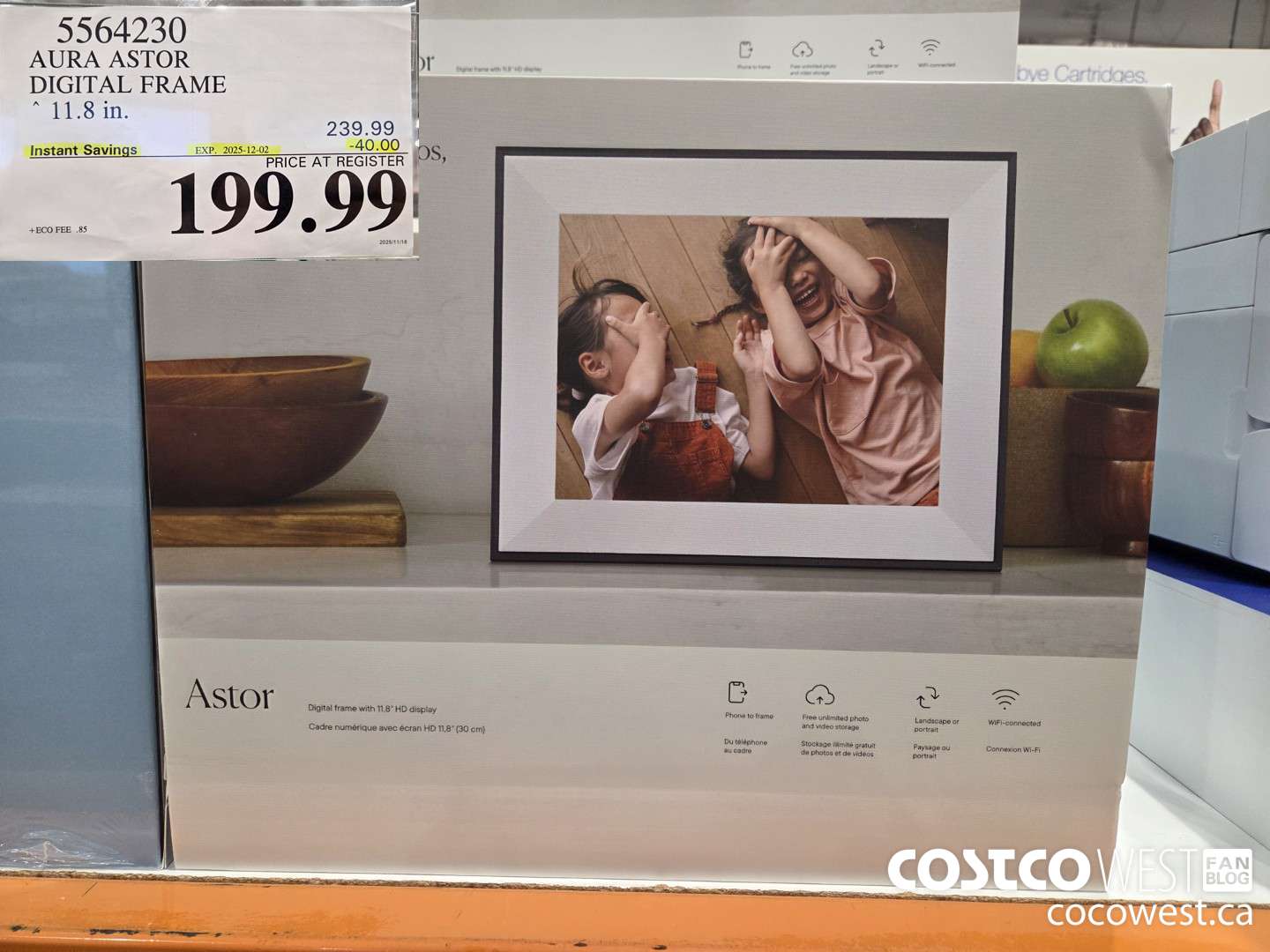 5564230 AURA ASTOR DIGITAL FRAME 11.8 IN ($40.00 INSTANT SAVINGS EXPIRES ON 2025-12-02) $199.99