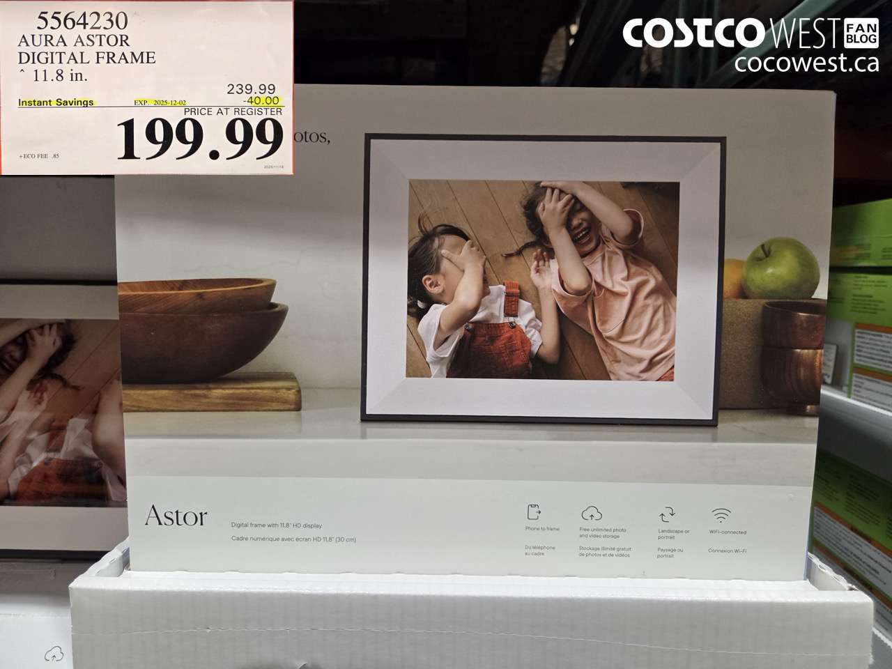 5564230 AURA ASTOR DIGITAL FRAME 11.8 IN ($40.00 INSTANT SAVINGS EXPIRES ON 2025-12-02) $199.99